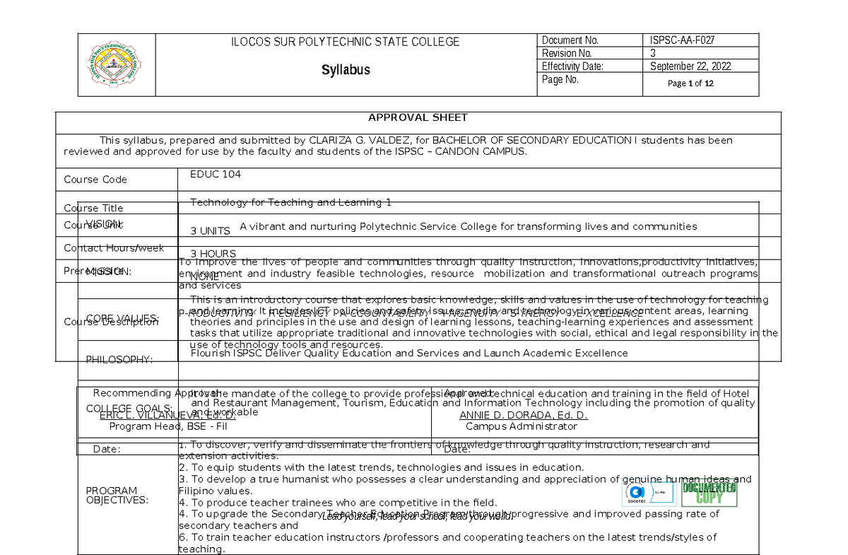 Teachnology For Teaching And Learning 1 ISO Format Final - BSE - Page 1 ...