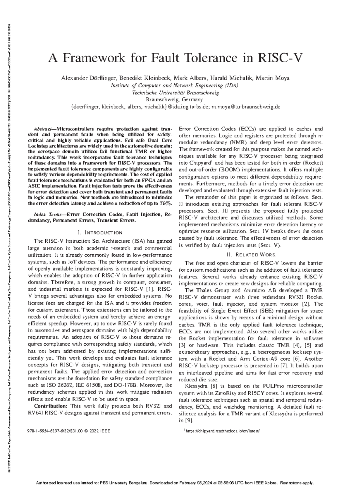 A Framework for Fault Tolerance in RISC-V - A Framework for Fault ...