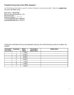 MPU Sampling Examples Solutions - ACCT 4210 - Studocu