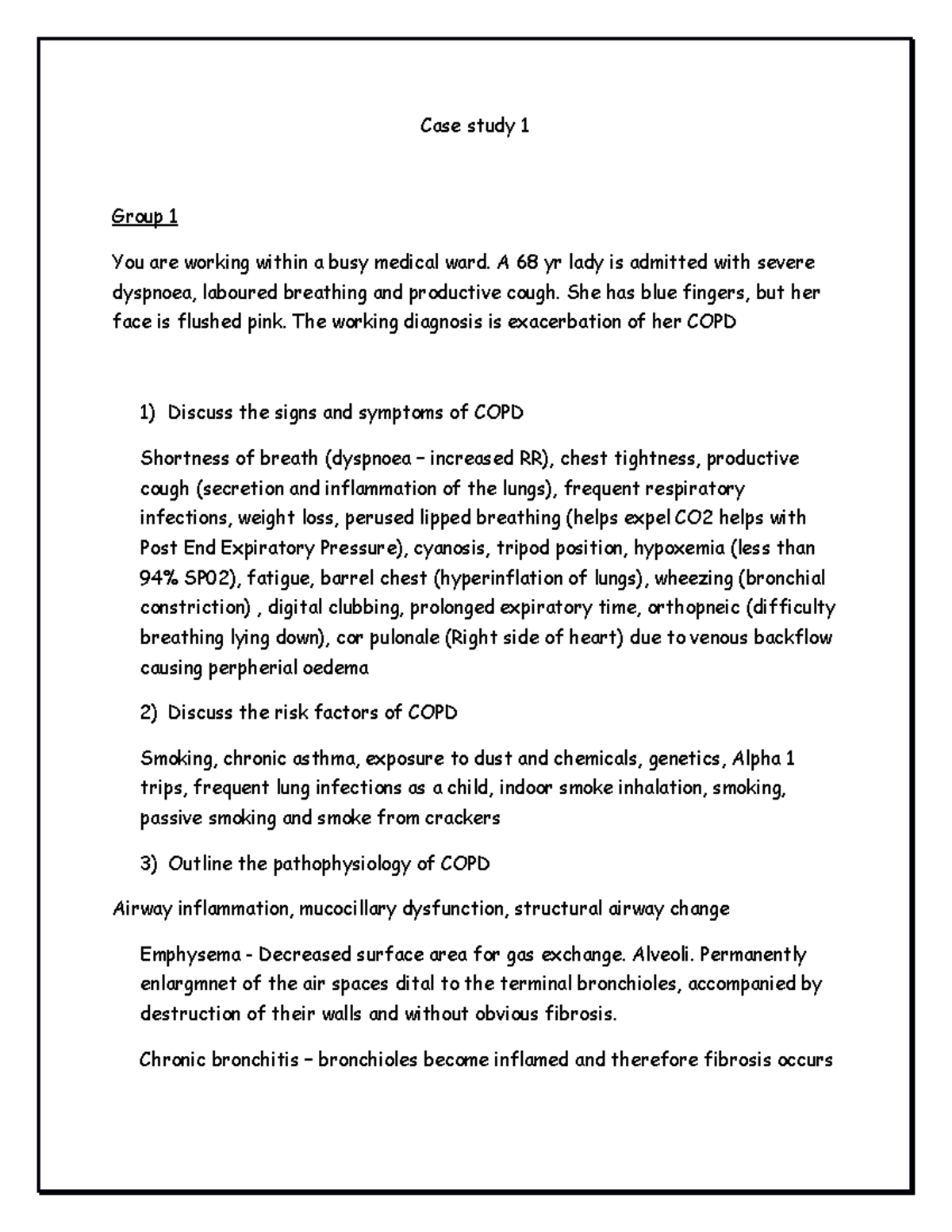 conclusion for copd case study