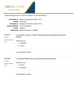 Examen Módulo 3 CNDH Y Violencia - EDUCA CNDH Cursos En Línea Página ...