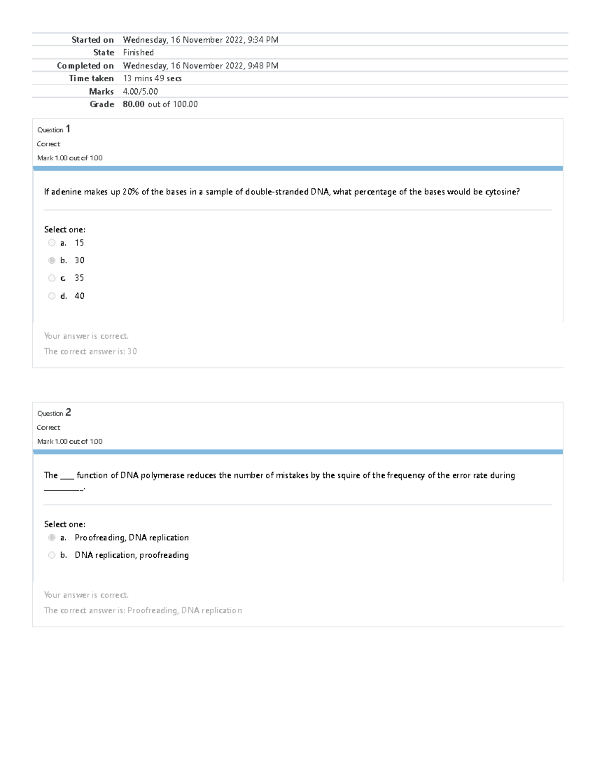 Self-Quiz Unit 1 Attempt review - Started on Wednesday, 16 November ...