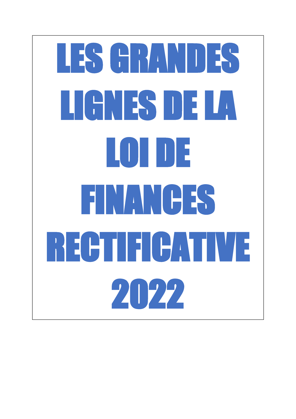 Les Grandes Lignes De La Lfr 2022 Les Grandes Lignes De La Loi De Finances Rectificative 2022 3315