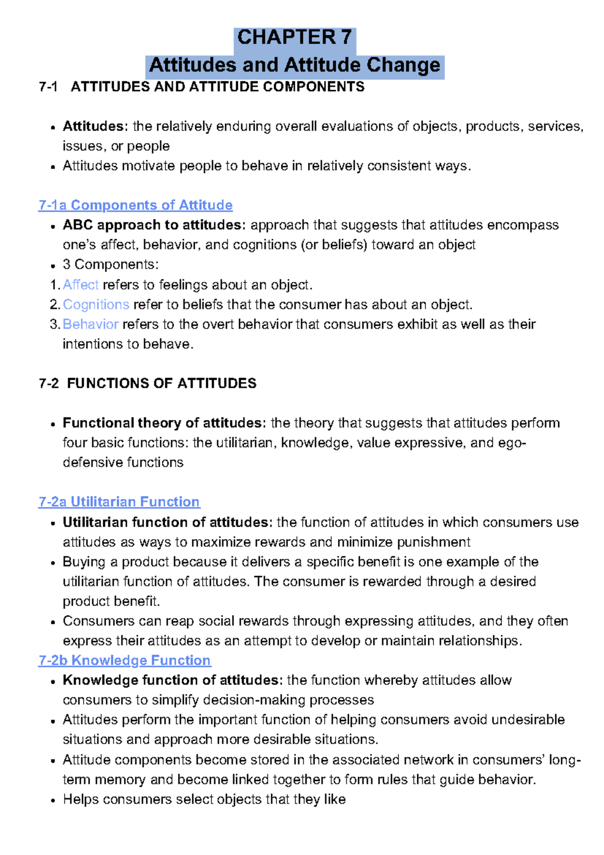BEM 212 CHAP 7 - Angel Kunniah - CHAPTER 7 Attitudes and Attitude ...