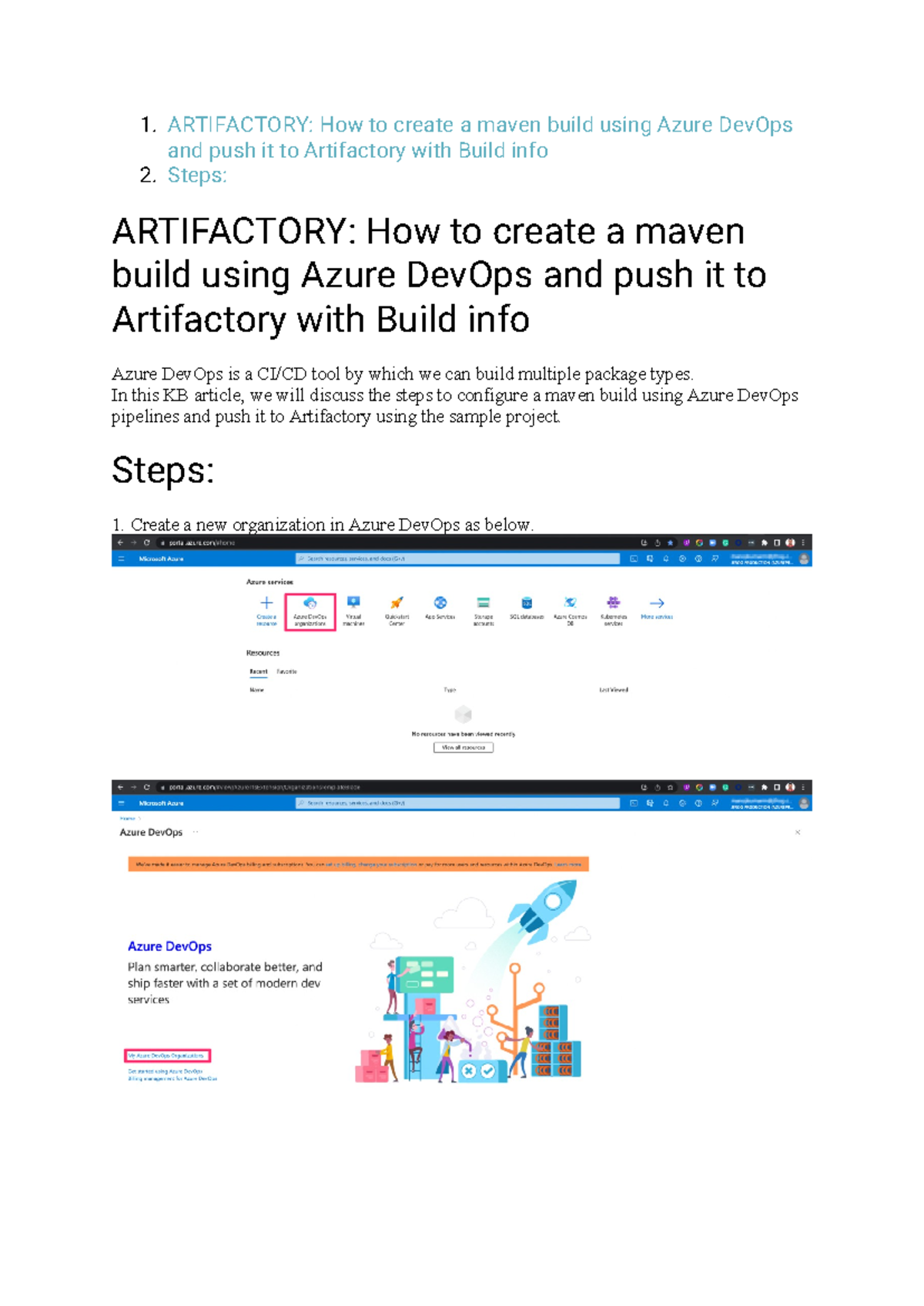 Devop 1 lab ex - 1. ARTIFACTORY: How to create a maven build using ...