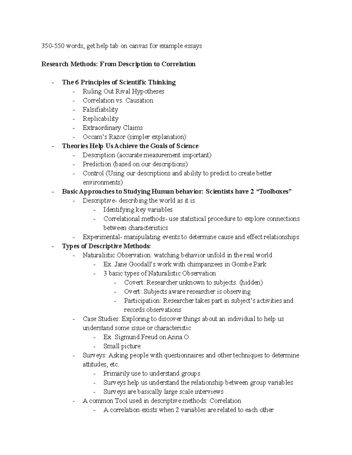 Psychology Lecture Notes Research Methods - words, get help tab on ...