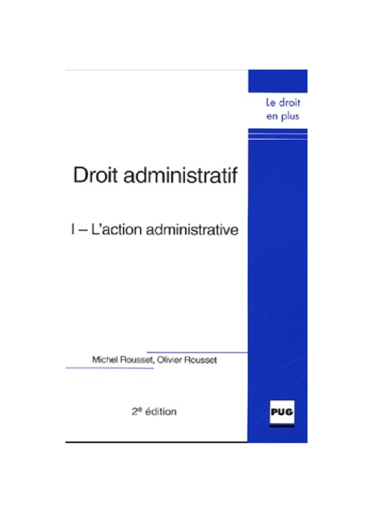Droit administratif I PUG - Michel Rousset et Olivier Rousset Droit ...