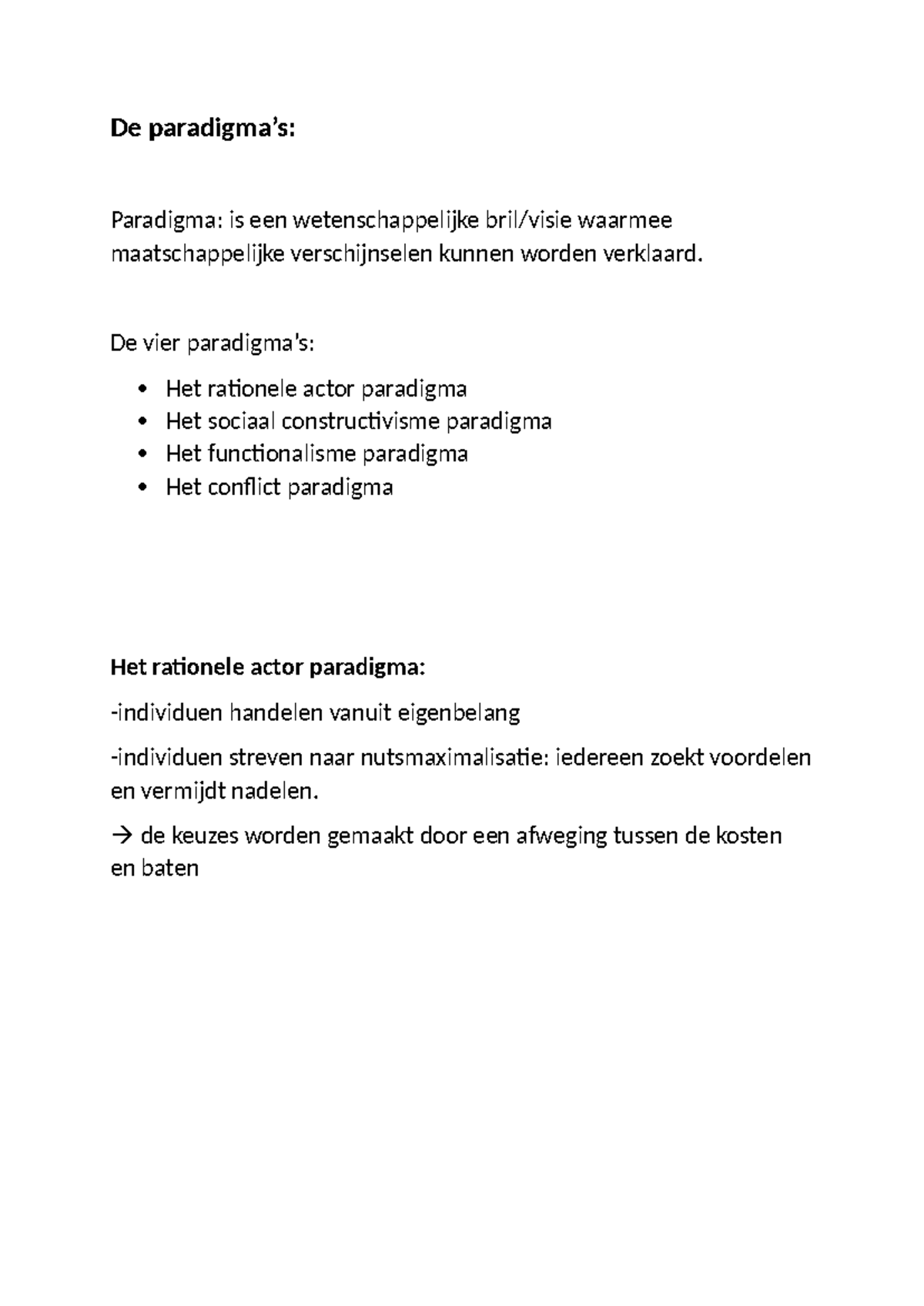 De Paradigma's - Samenvatting LP 5.2: Werken In Een Maatschappelijke ...