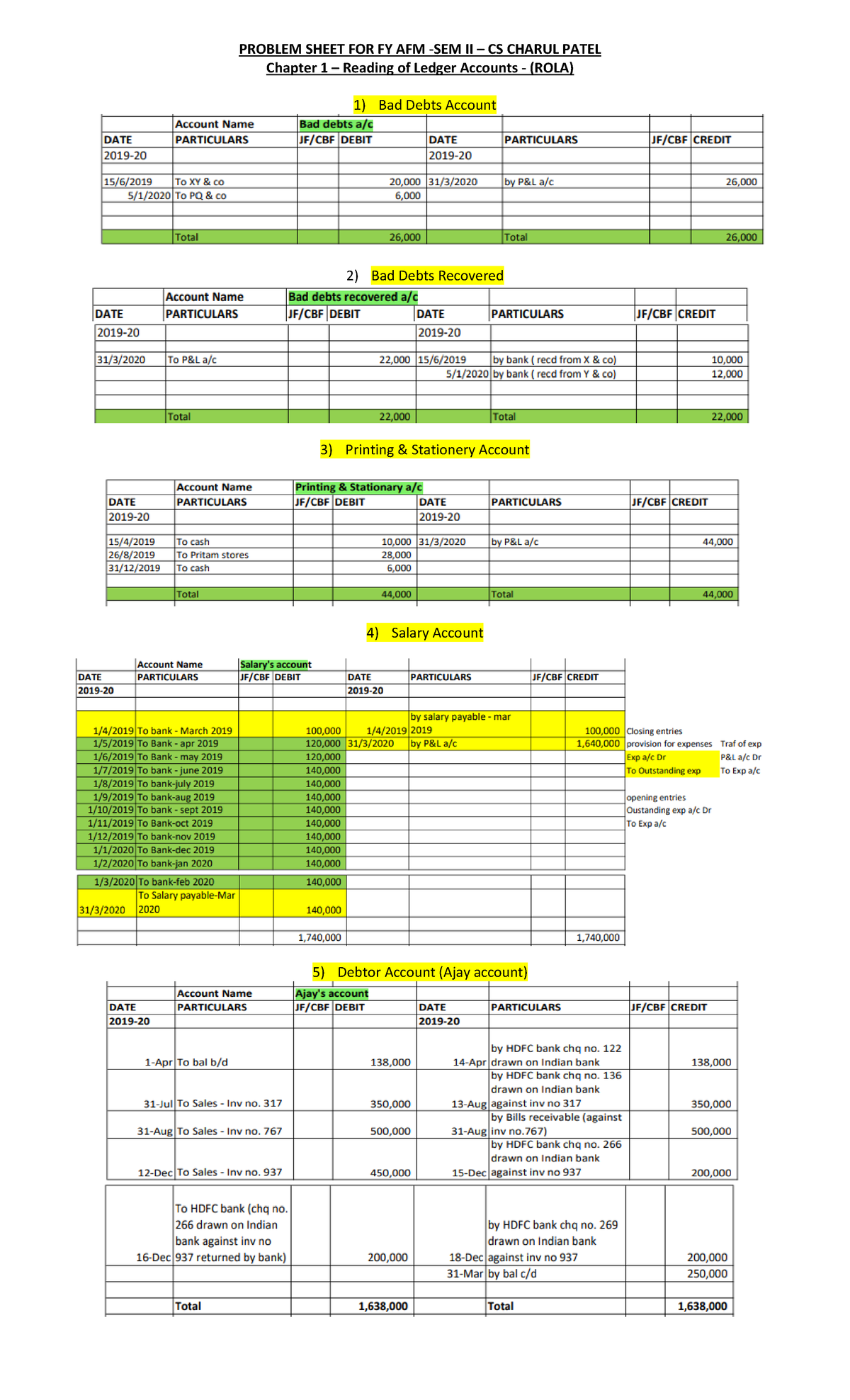 3. Final Problem Sheet of ROLA - PROBLEM SHEET FOR FY AFM -SEM II – CS ...