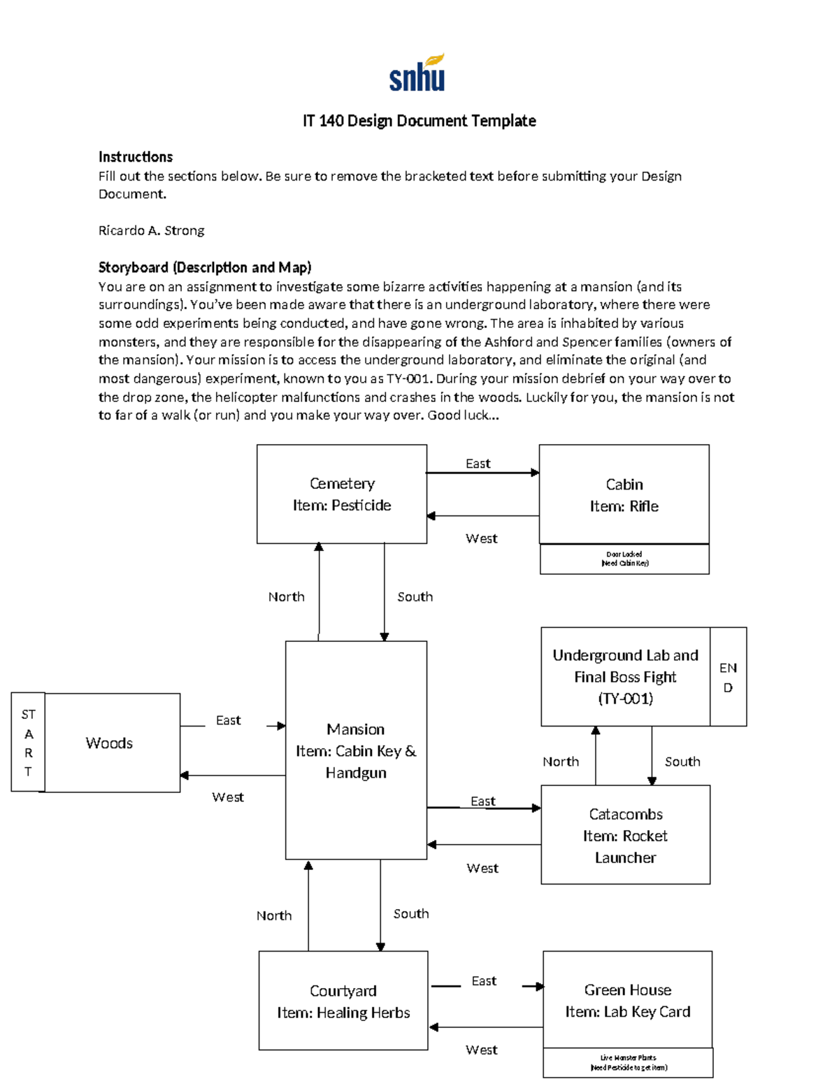 5-3 Project One (Text Based Game) - IT 140 Design Document Template ...