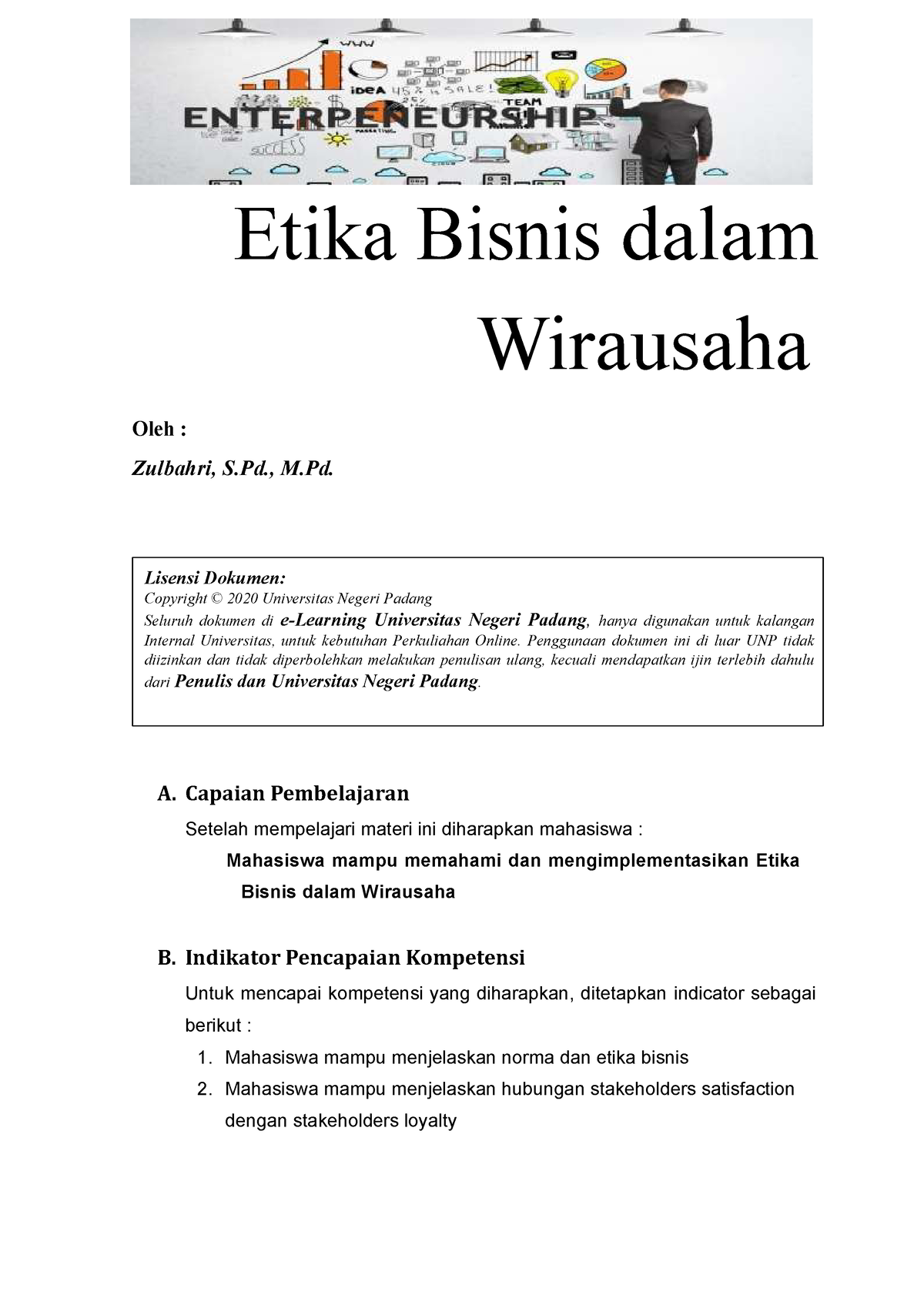 Modul 5 KWU Etika Bisnis Dalam Wirausaha - Etika Bisnis Dalam Wirausaha ...