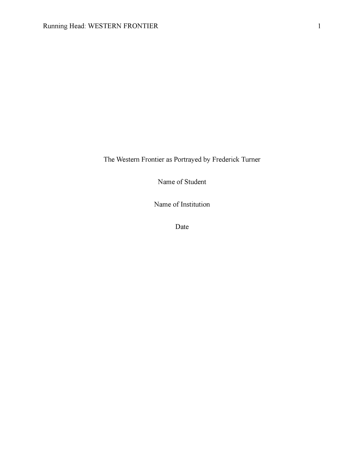 turner frontier thesis pdf