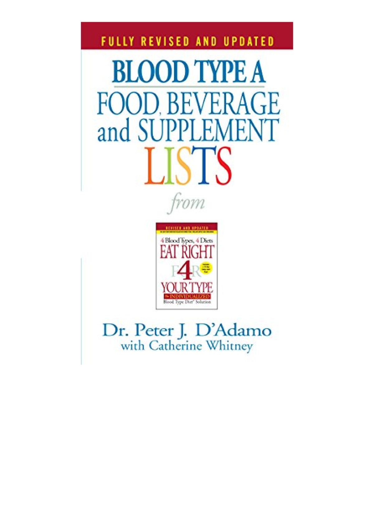 Download PDF Blood Type A Food Beverage and Supplemental Lists from Eat ...