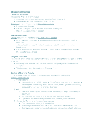 Chapter 5 study guide - Chapter 5: Cell Metabolism 1a. Be able to ...
