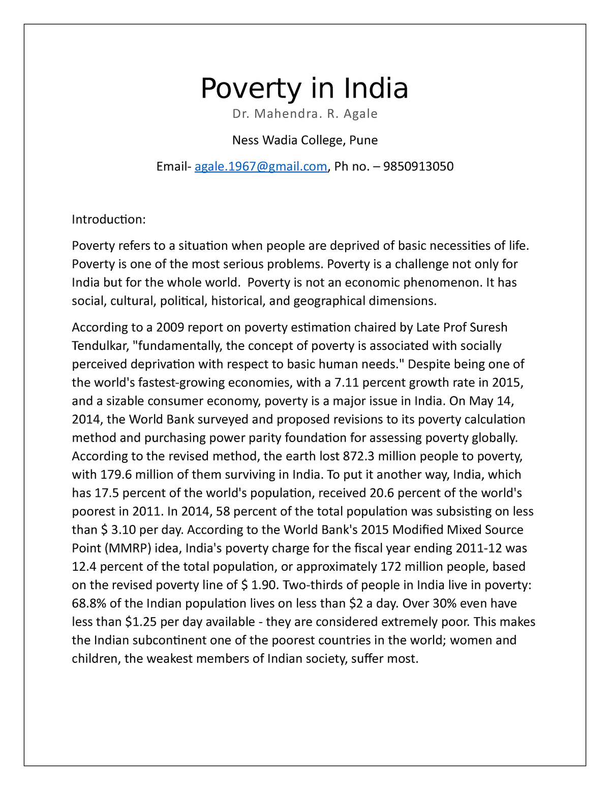 case study on poverty in india for project class 10