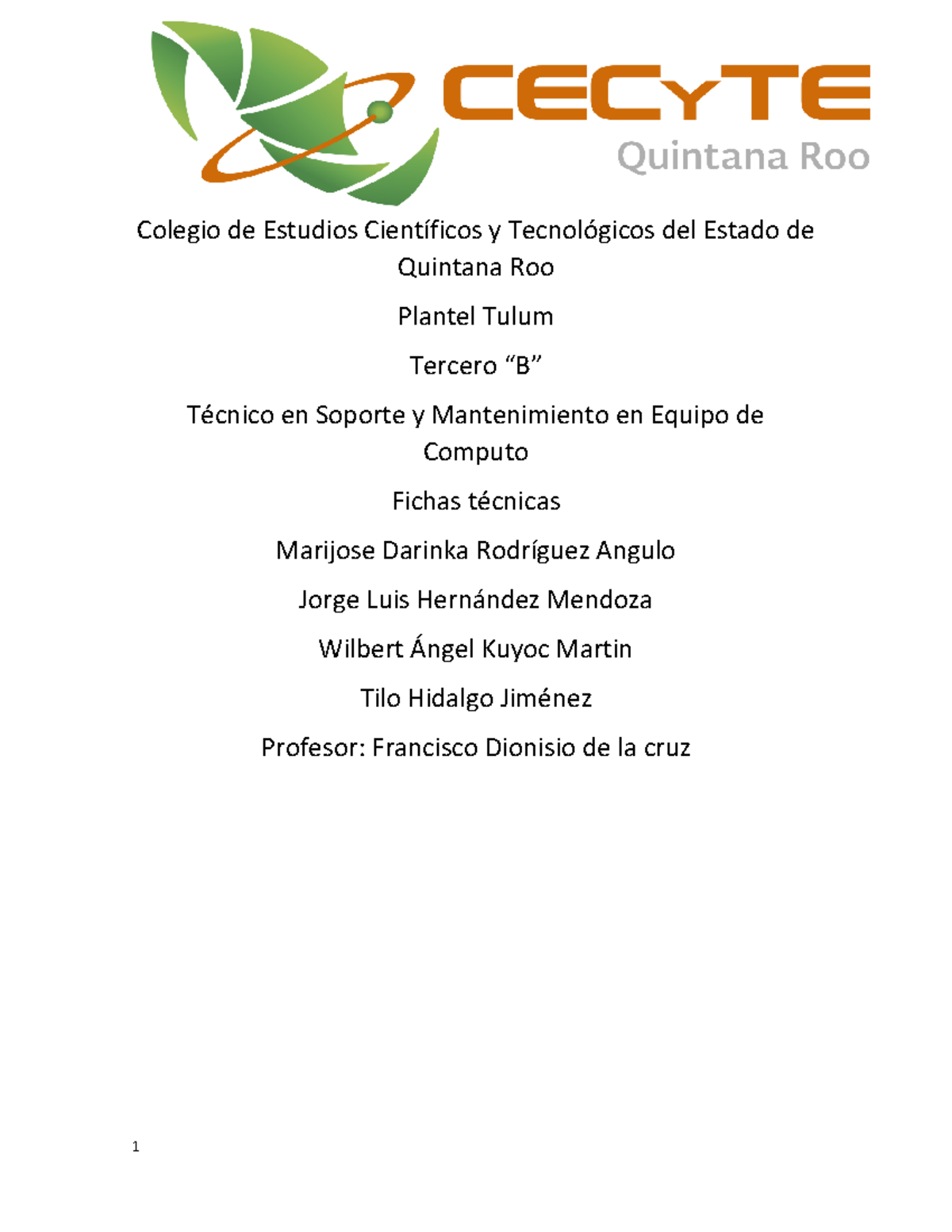Dionicio 3 - Material de apoyo tercer semestre TSMEC - Colegio de ...