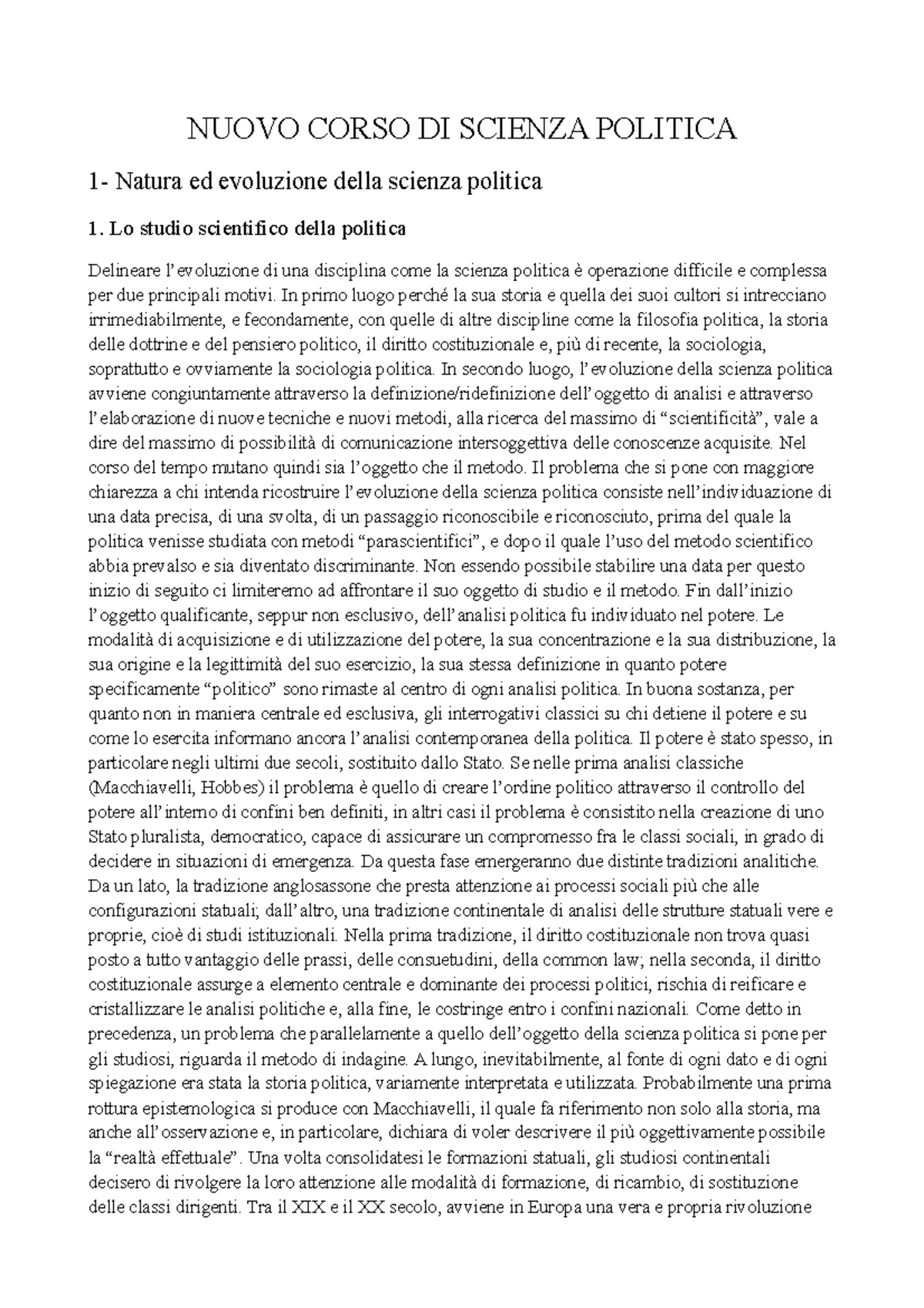 Nuovo Corso DI Scienza Politica - NUOVO CORSO DI SCIENZA POLITICA 1 ...