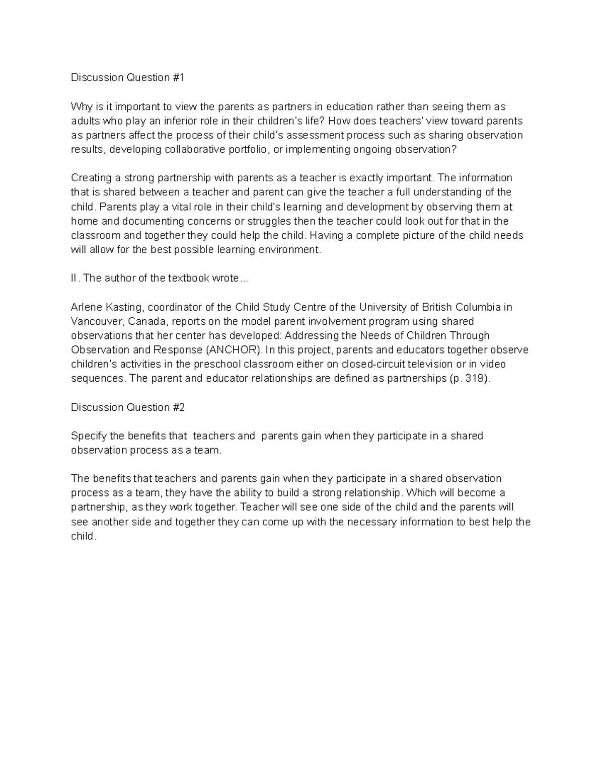 Unit 16 Discussion Notes Discussion Question Why is it important