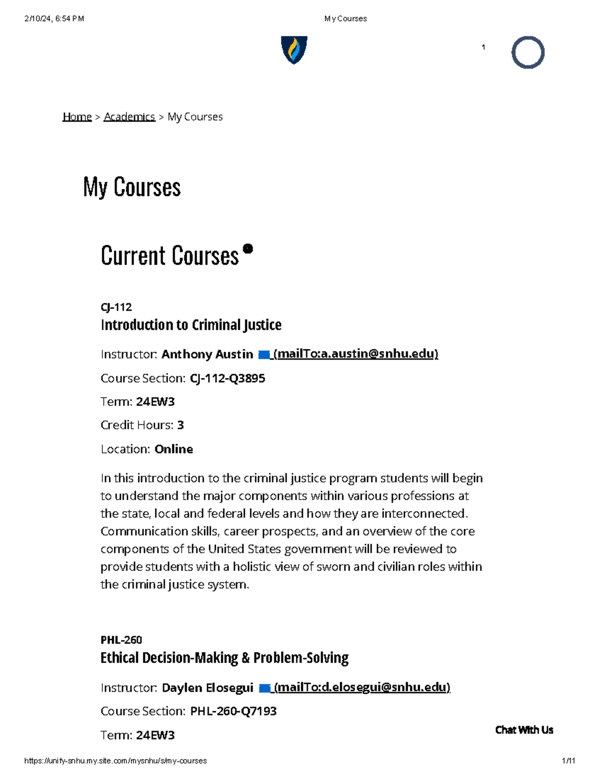 My Courses - notes - My Courses Current Courses CJ- Introduction to ...