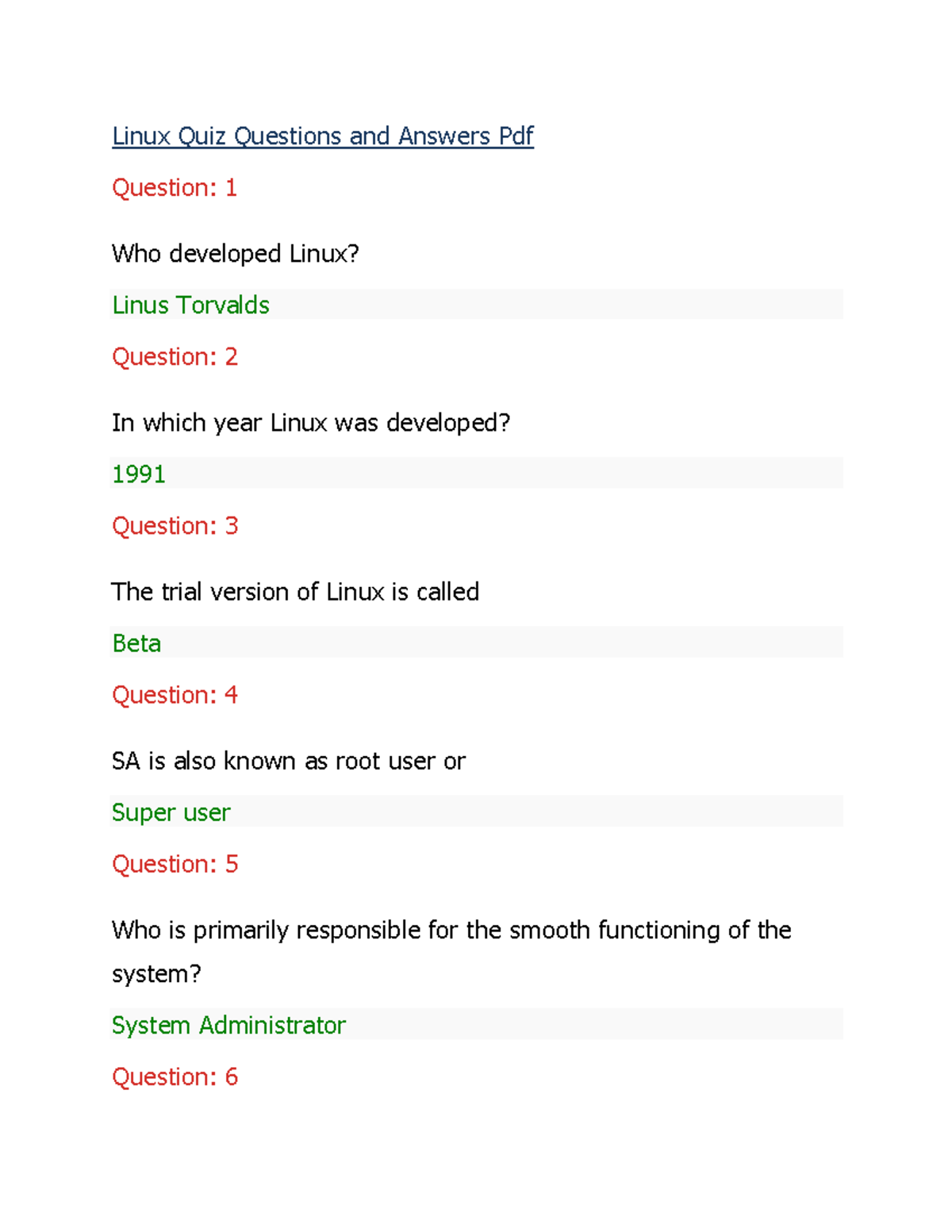 Linux-quiz-questions-answers - Linux Quiz Questions And Answers Pdf ...