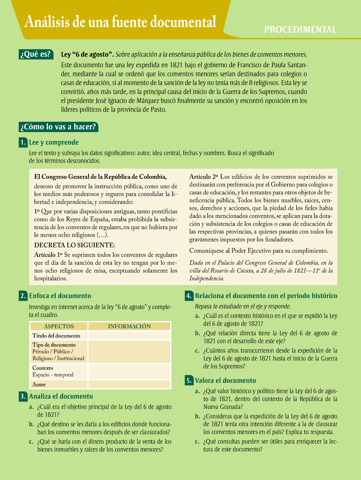 Analisis De Una Fuente Documental - ¿Qué Es? Ley “6 De Agosto”. Sobre ...