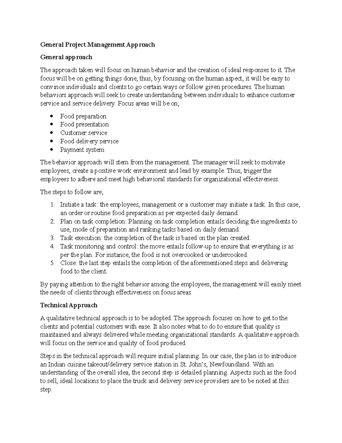 General Project Management Approach - General Project Management ...