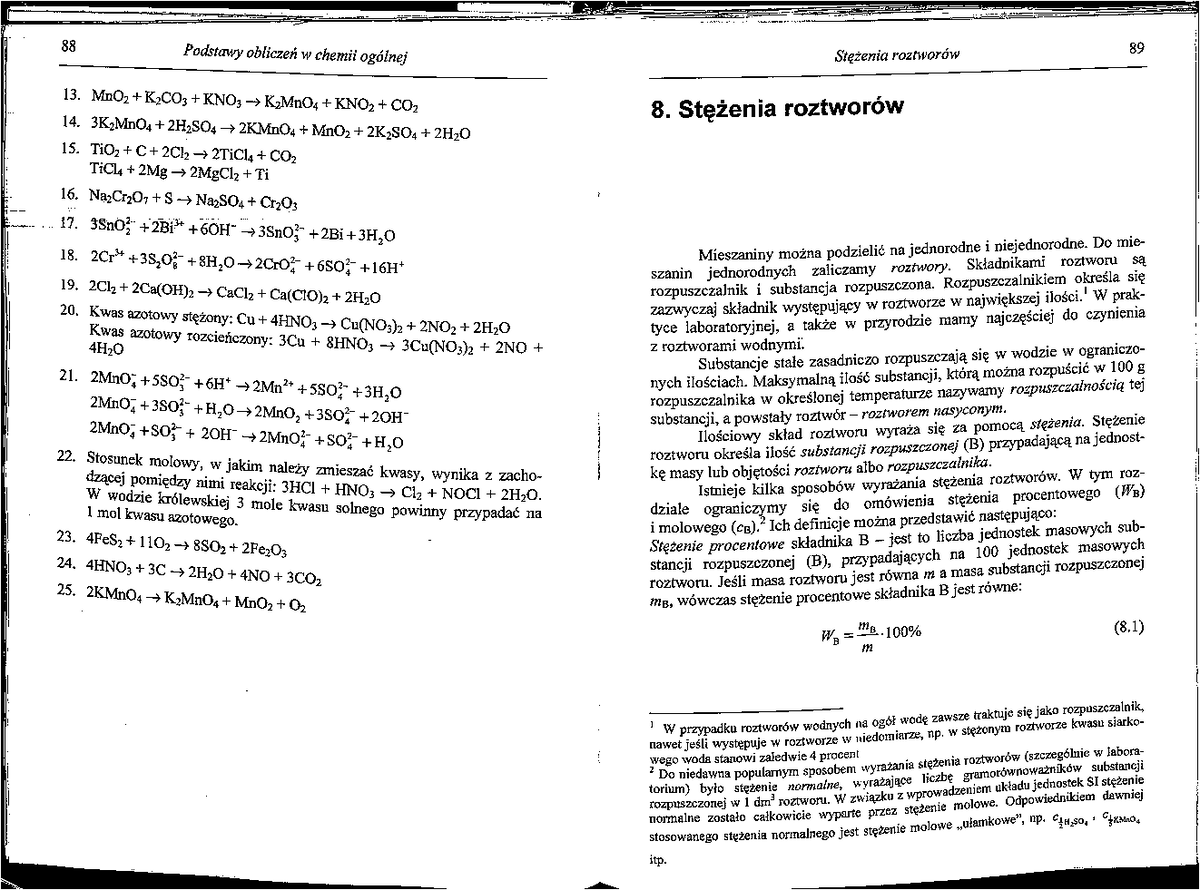 Podstawy obliczeń chemicznych - Chemia ogólna - Studocu