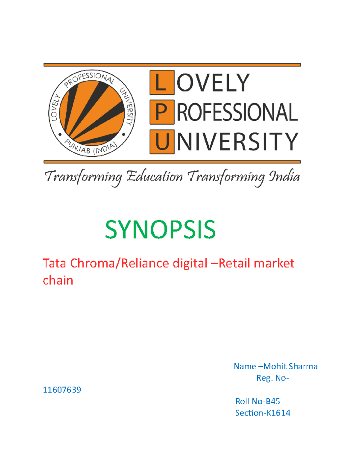 Synopsis by mohit - software requirement specification srs - SYNOPSIS ...