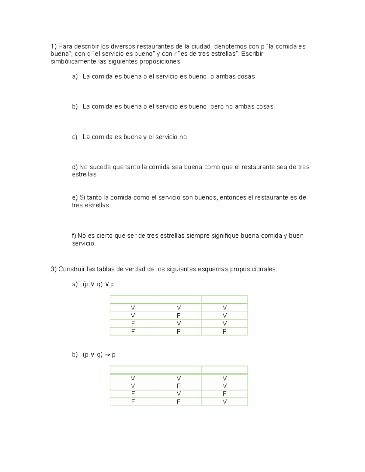 Matematicas basicas - dfdffd - Para describir los diversos restaurantes ...