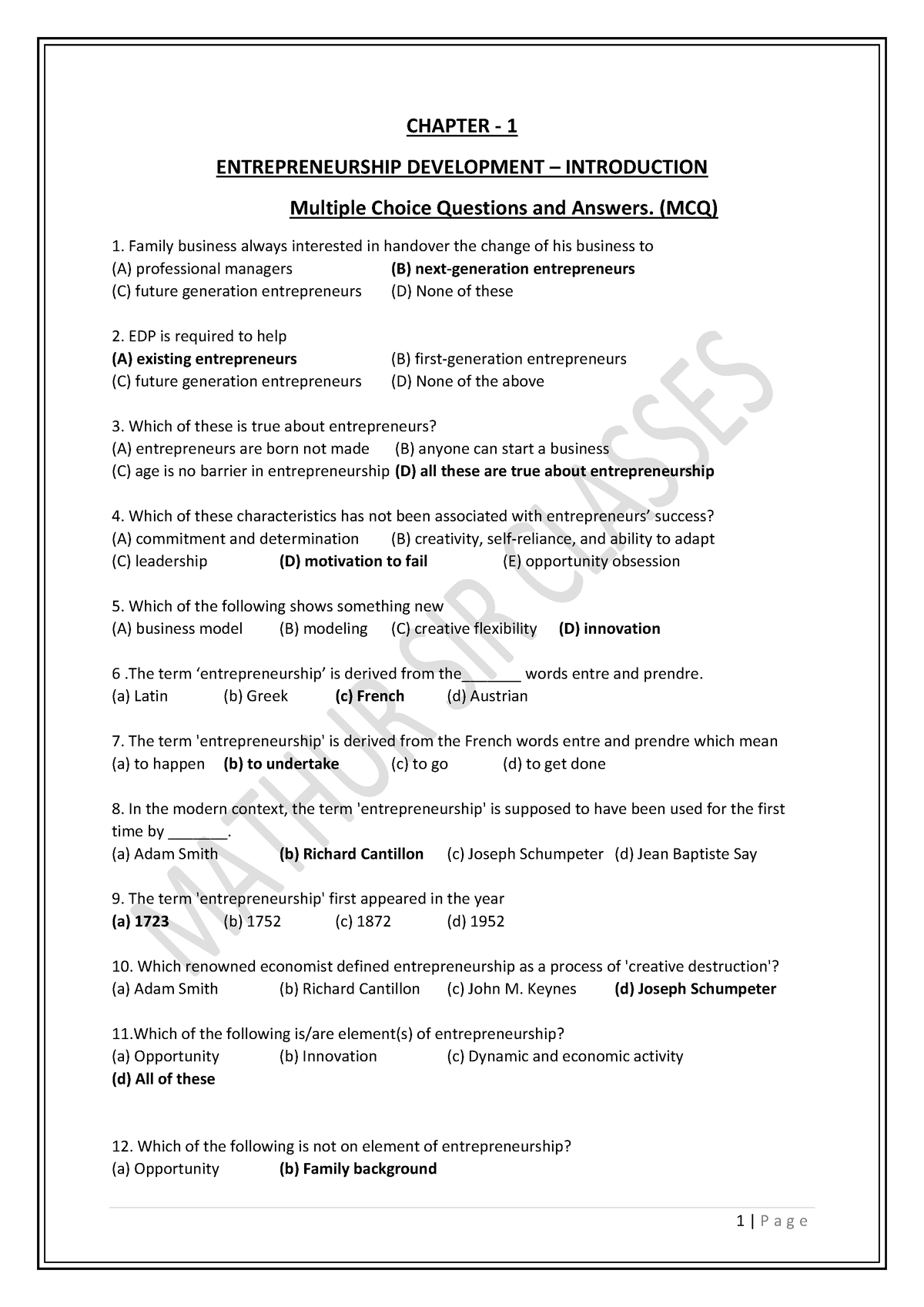 ED & BE MCQ & Previous YEAR Question Paper - CHAPTER - 1 ...