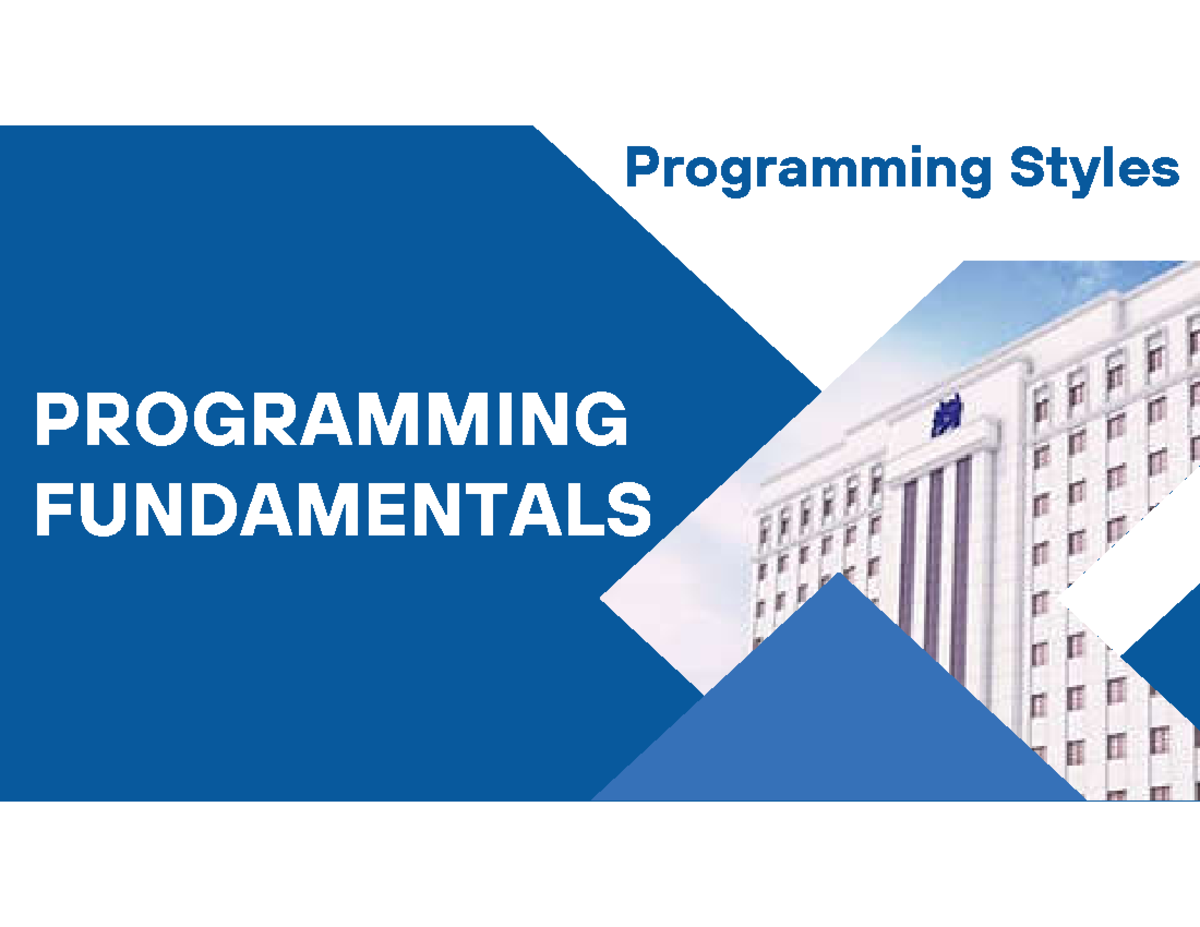 Programming styles - scdscscs - Programming Styles PROGRAMMING ...