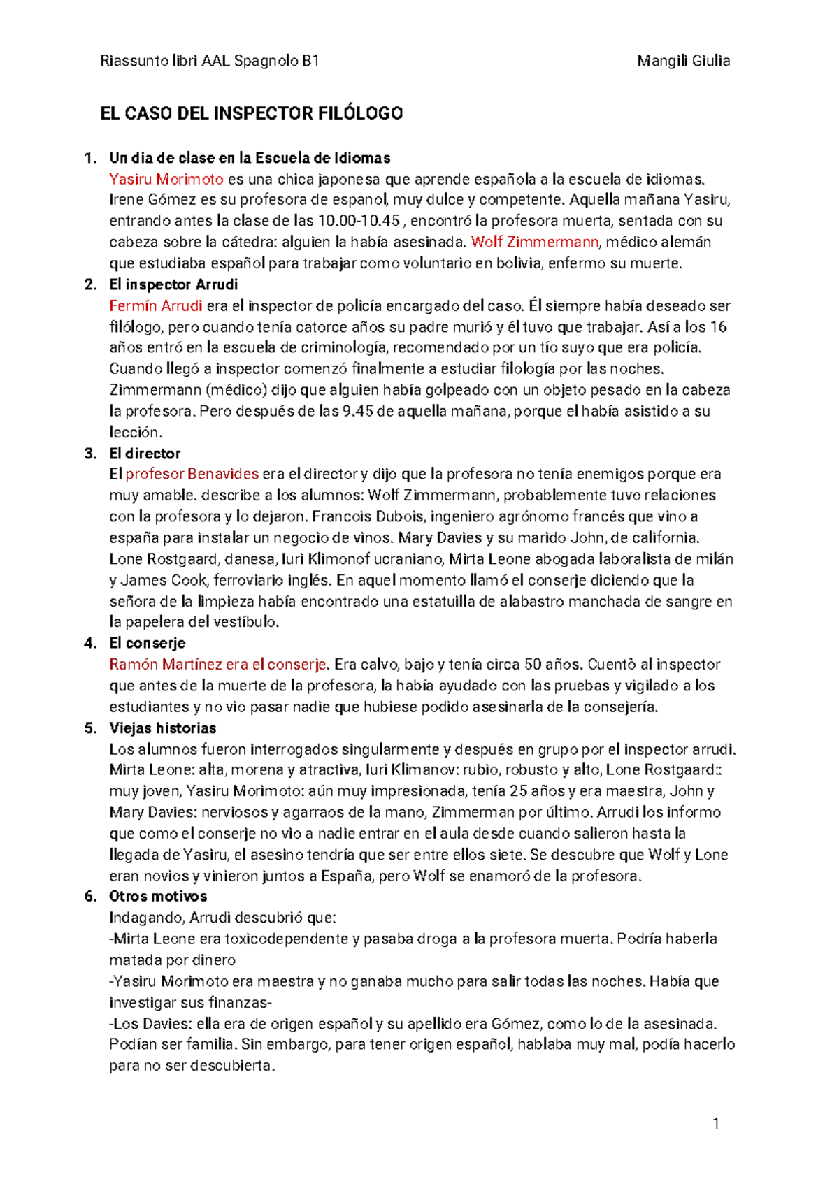 El Caso Del Inspector Filologo