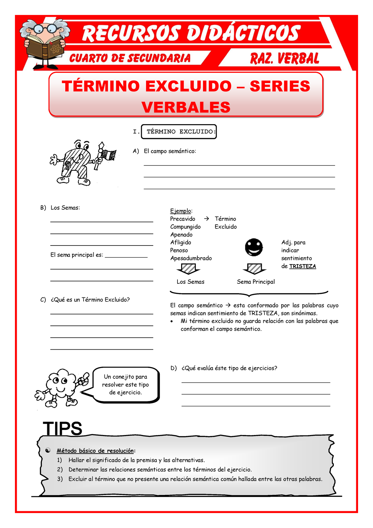 Series Verbales Y Termino Excluido Para Cuarto De Secundaria - TÉRMINO ...