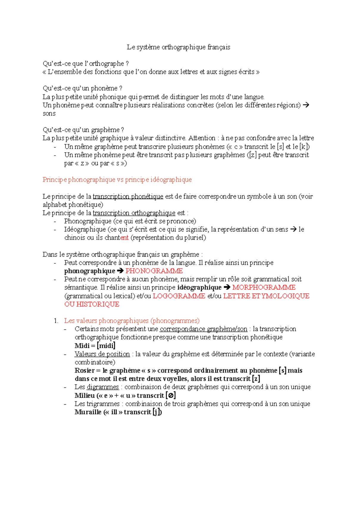Chapitre 1 - Le système orthographique français Qu’est-ce que l ...