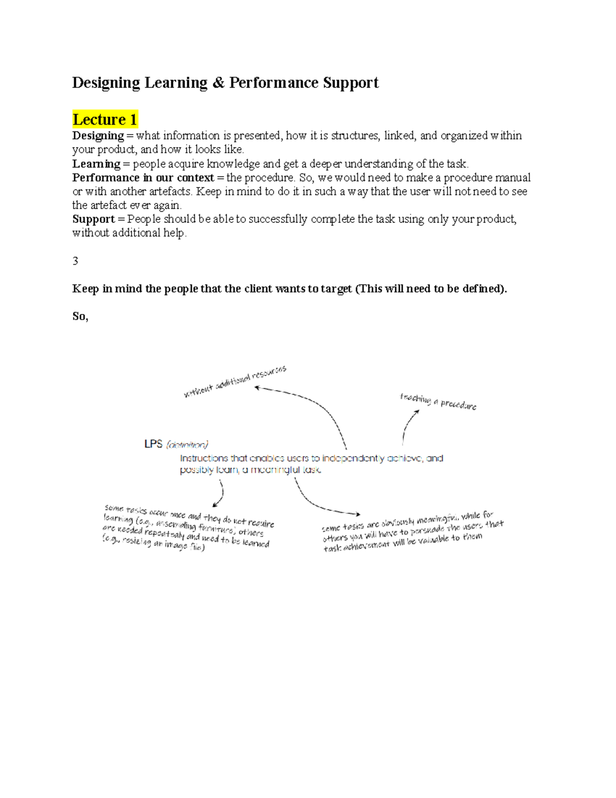 Designing Learning and Performance Support Summary Designing Learning