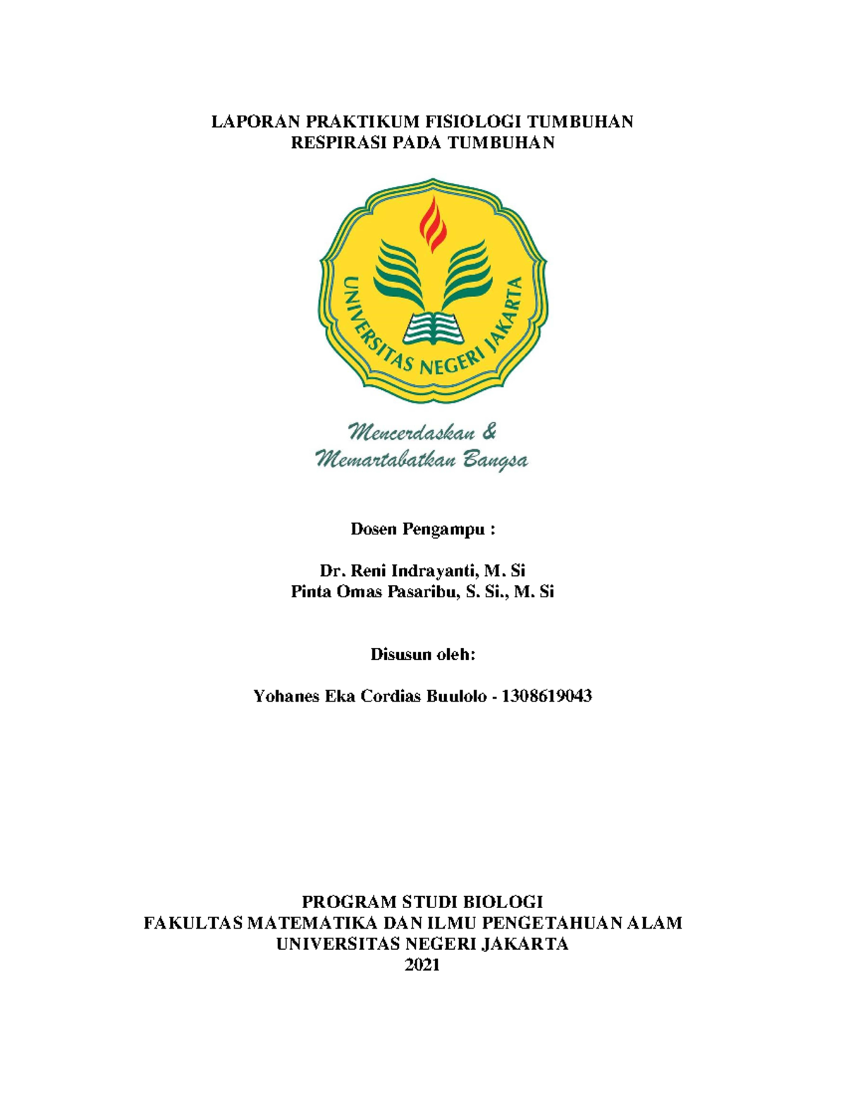 Laporan Praktikum Respirasi PADA Tumbuhan - LAPORAN PRAKTIKUM FISIOLOGI ...