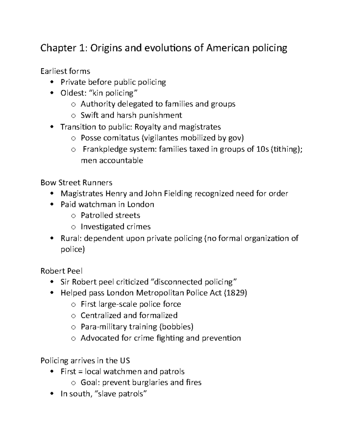 Police and Society Notes - Chapter 1: Origins and evolutions of ...