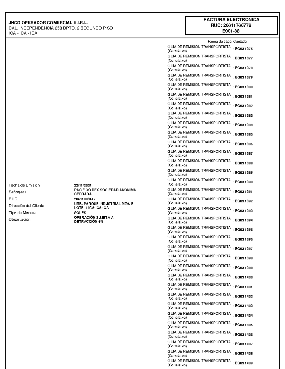 PDF DOC E001 38 - zxc - JHCG OPERADOR COMERCIAL E.I.R. CAL ...