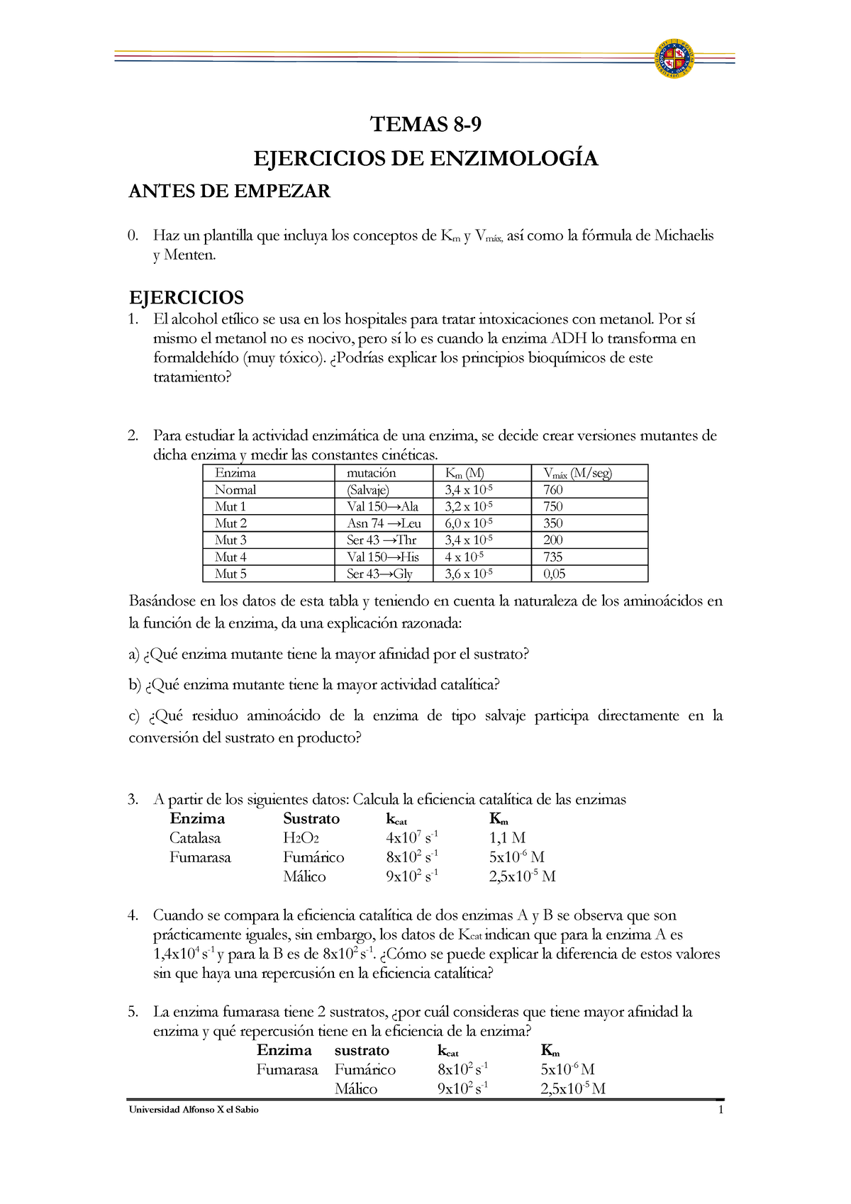 Ejercicios T8-9 - Universidad Alfonso X El Sabio 1 TEMAS 8- EJERCICIOS ...