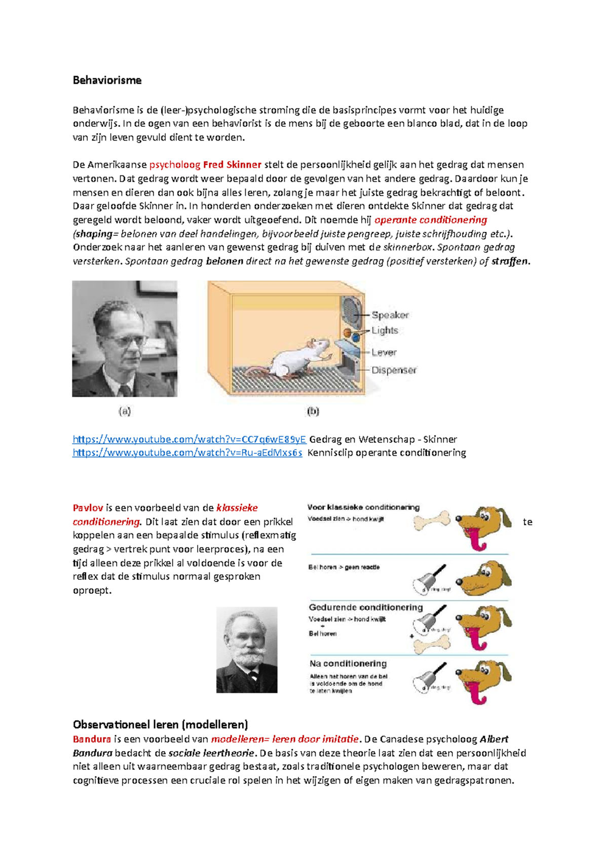 Behaviorisme - Moodle DLO Leerpsychologie Samenvatting Voor De Toets ...