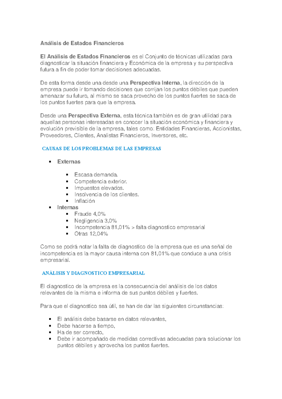 An lisis De Estados Financieros Interpretacion An lisis De Estados