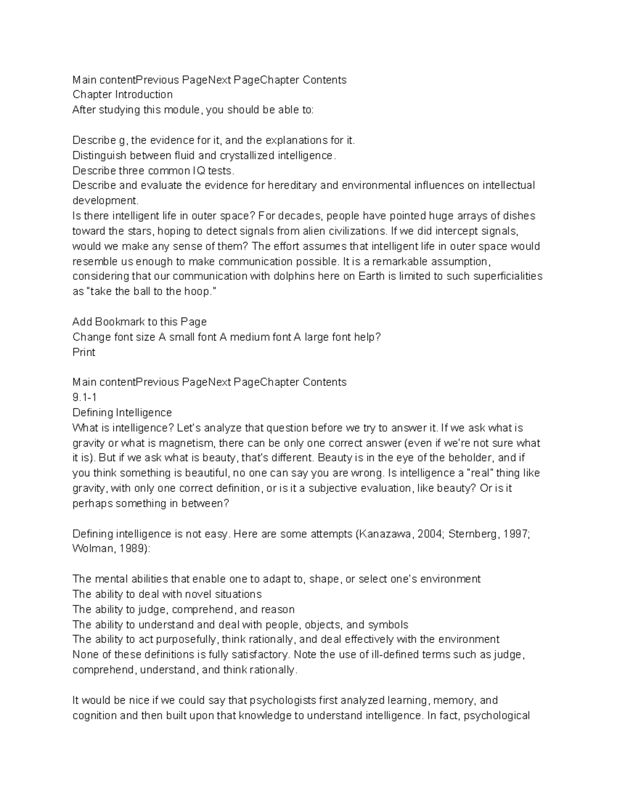 Chapter 9 Notes Defining Intelligence - Main contentPrevious PageNext ...