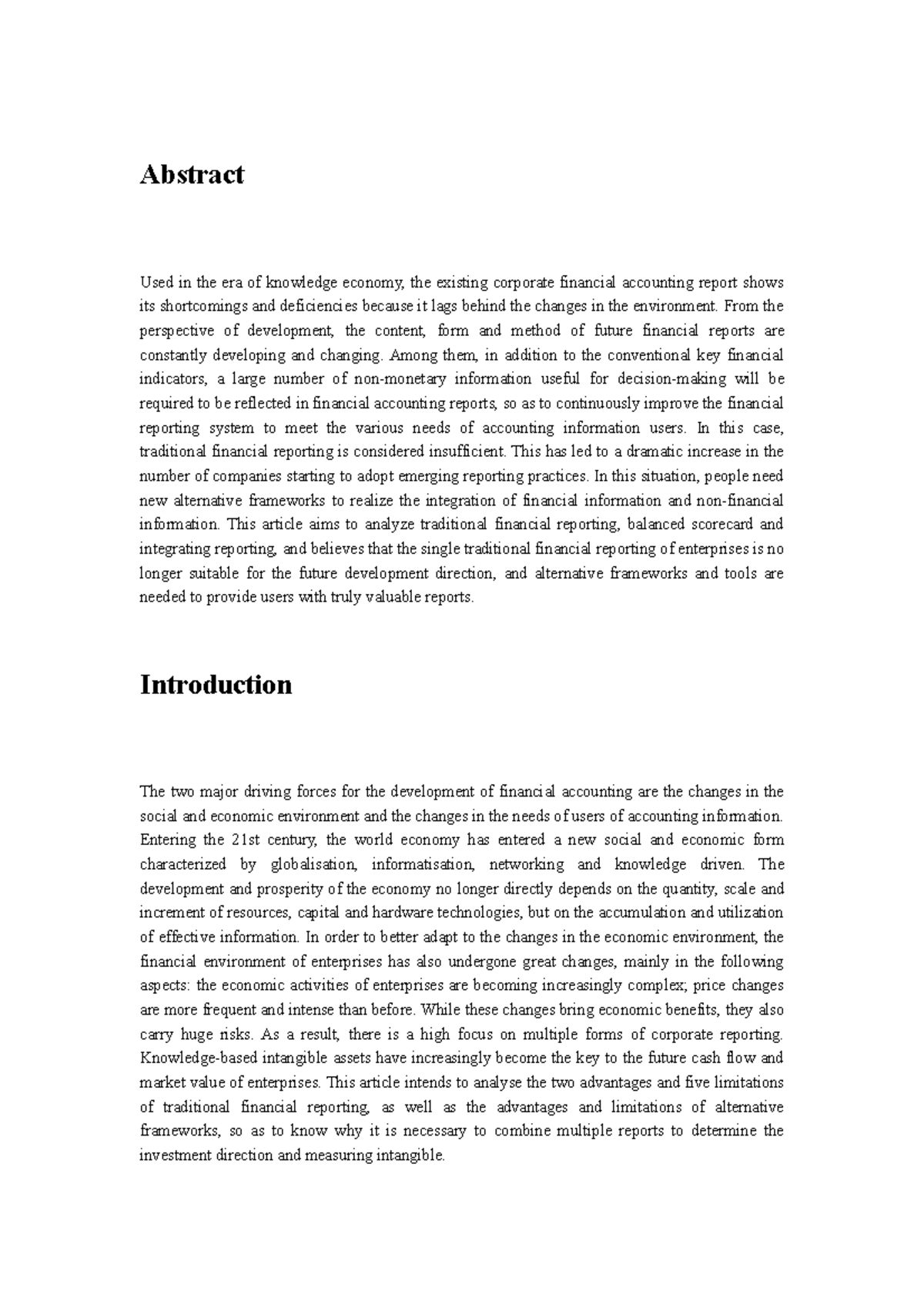 Z5406675 Ma [ACCT 5920] 22s1 A2 - Abstract Used in the era of knowledge ...