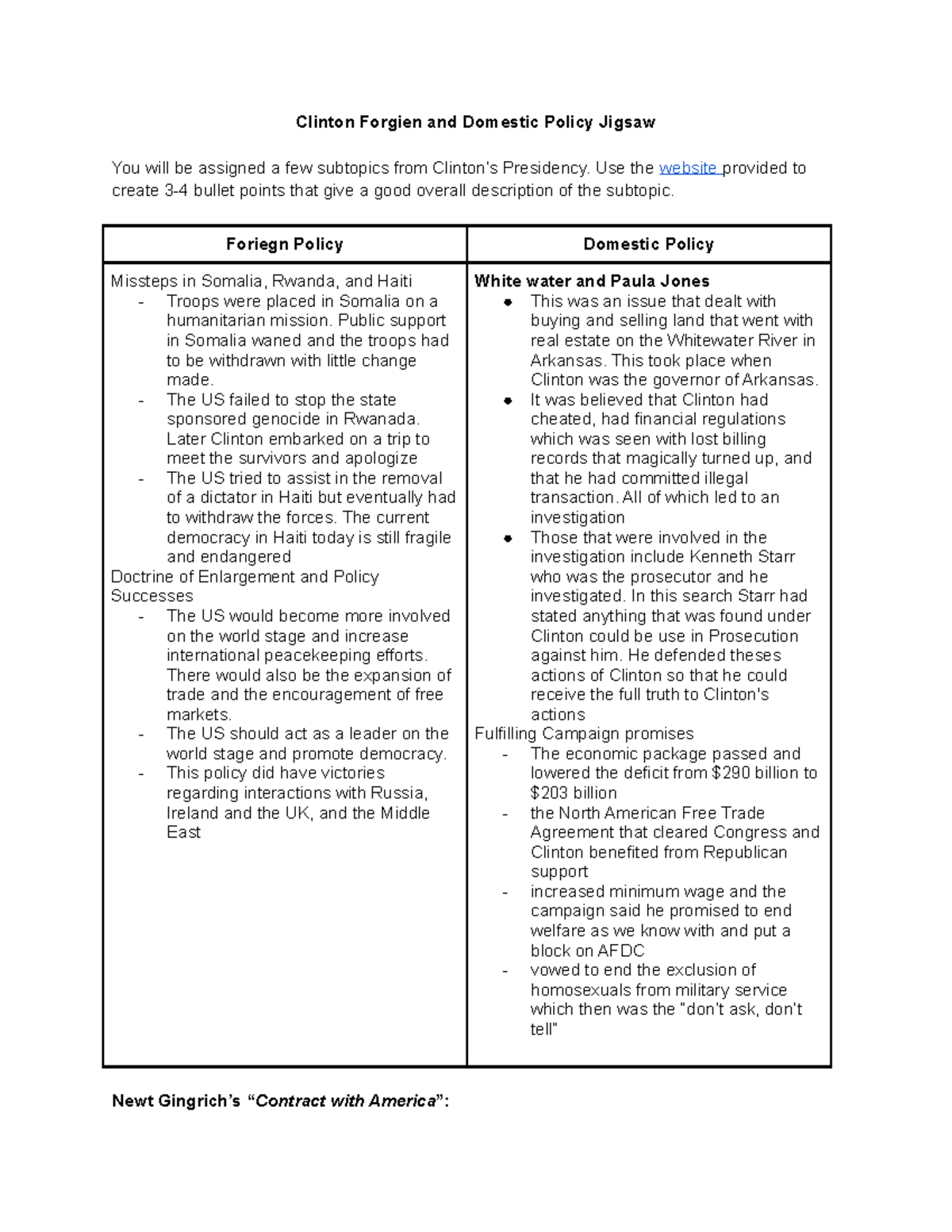 copy-of-clinton-forgien-and-domestic-policy-jigsaw-clinton-forgien