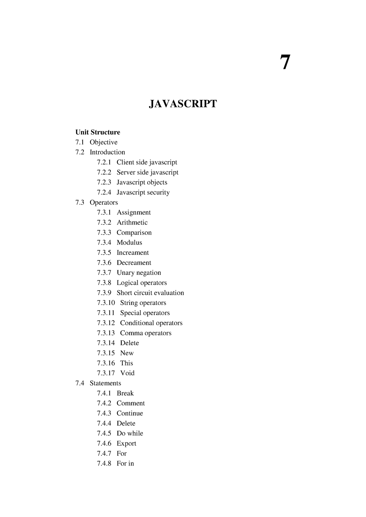 Chapter 07 Javascript - Notes Related To Bca Of YCMOU - JAVASCRIPT Unit ...