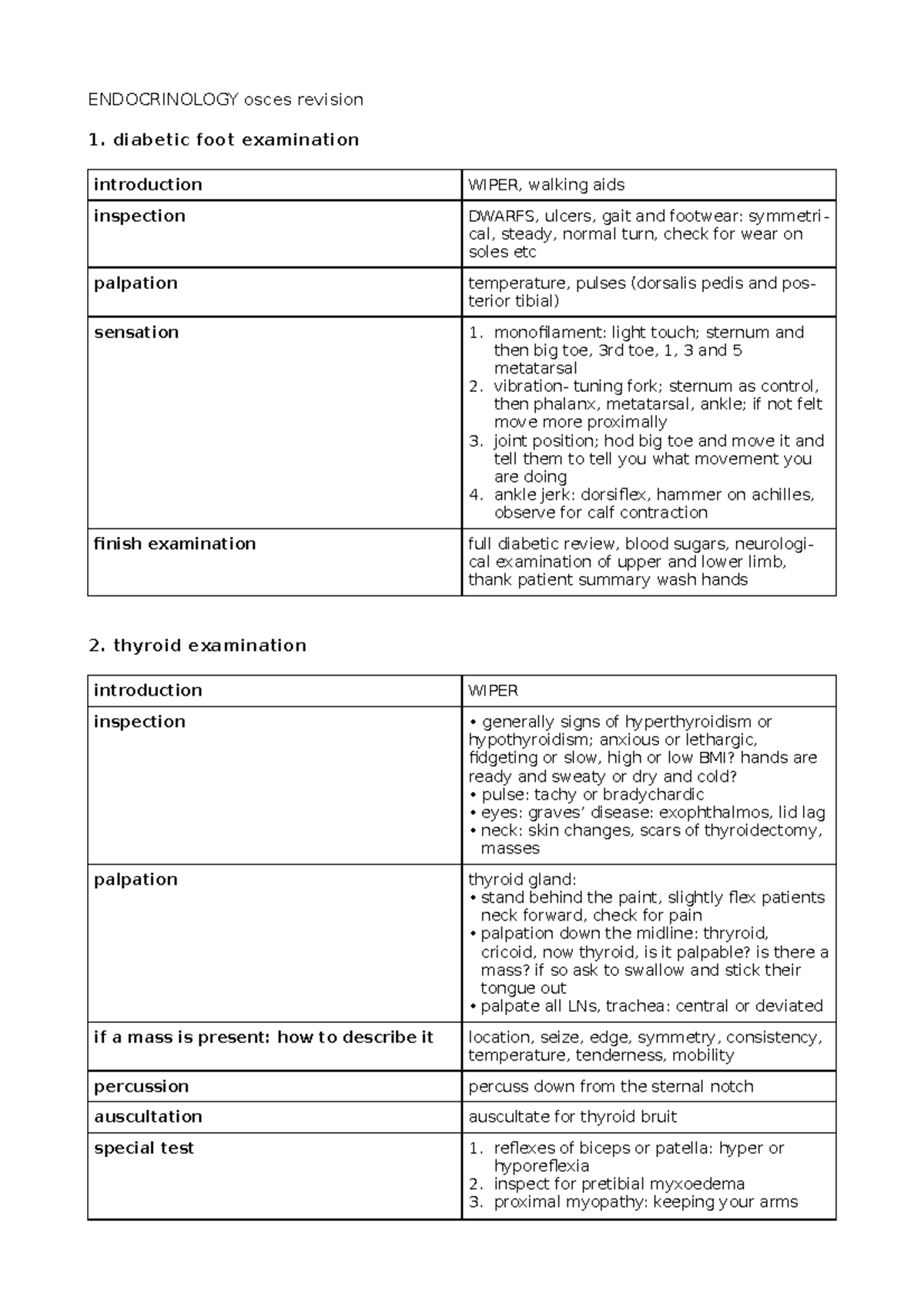 Endocrinology osces ENDOCRINOLOGY osces revision 1. diabetic foot