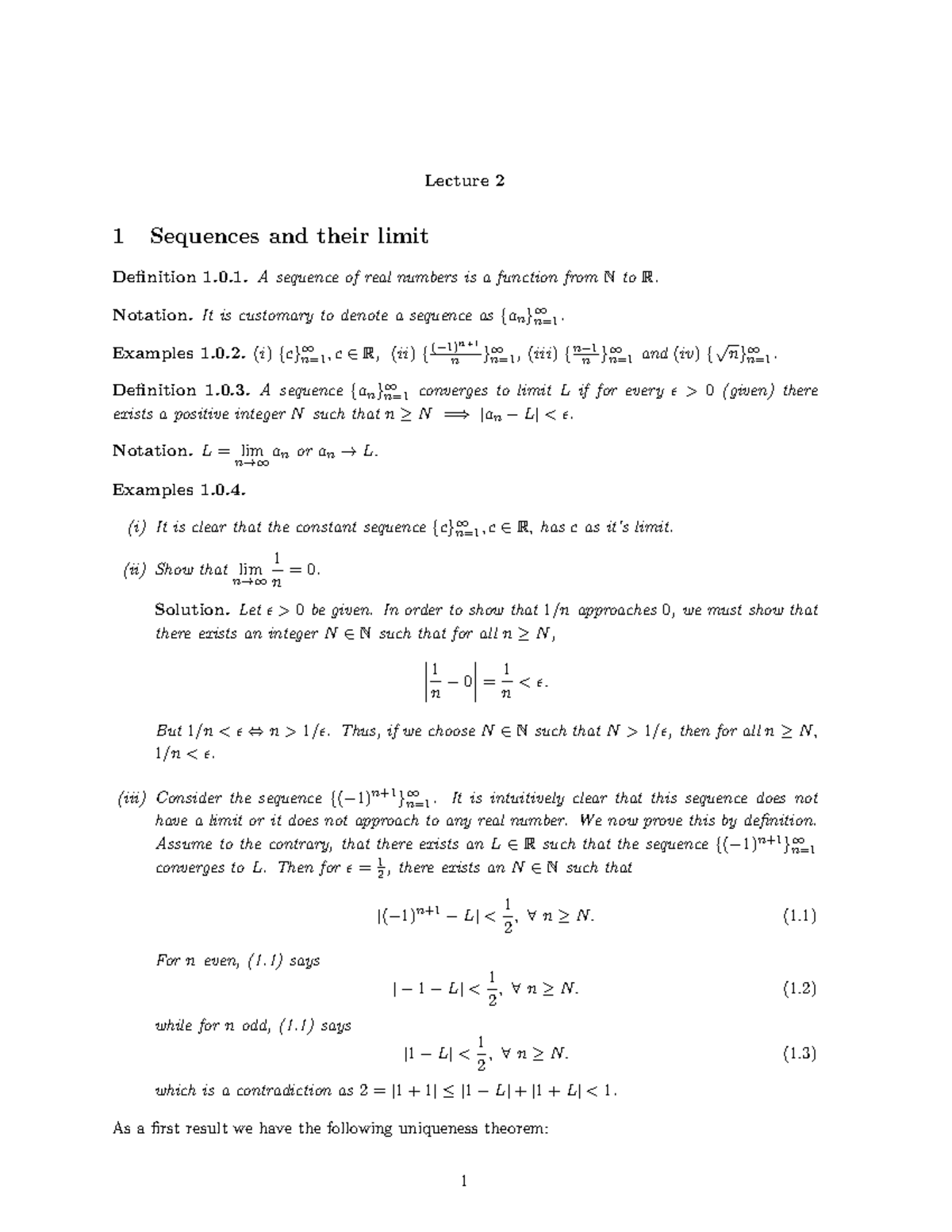 Lecture 2 NOTES FOR HELP IT IS A NOTE OF SEQUENCE - Lecture 2 1 ...