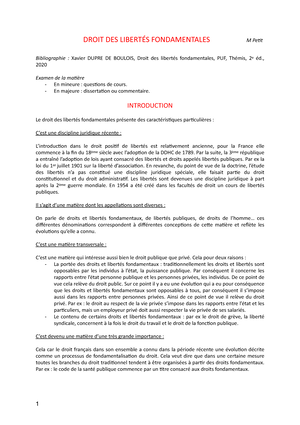 Retranscription Cours Droits Fondamentaux - Publiques Et Droits ...