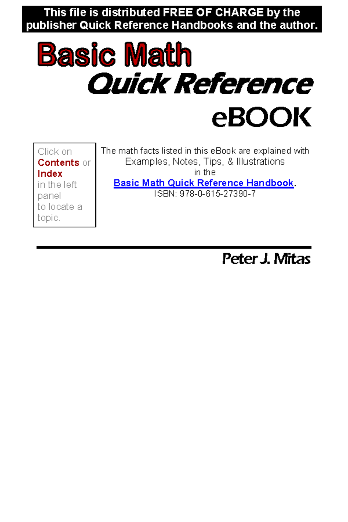 Basic Math e Book - This file is distributed FREE OF CHARGE by the ...