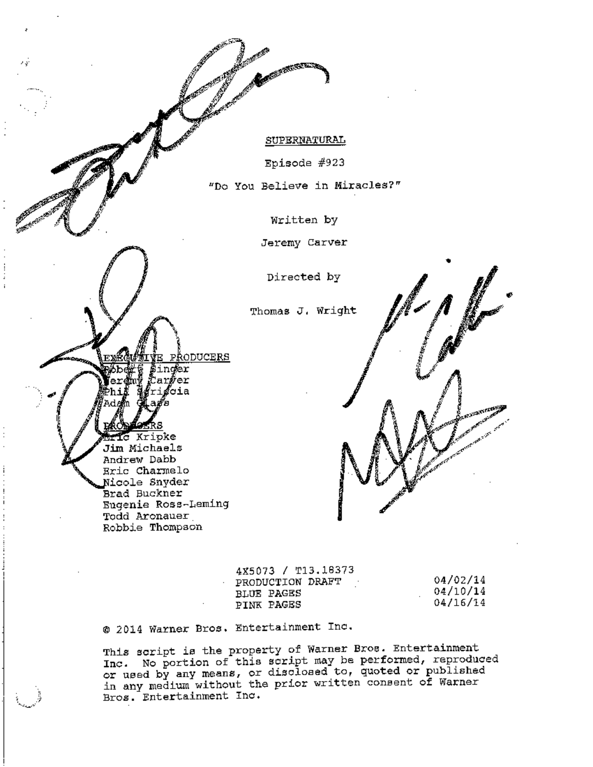 W11 Supernatural Script - TA123M - Studocu